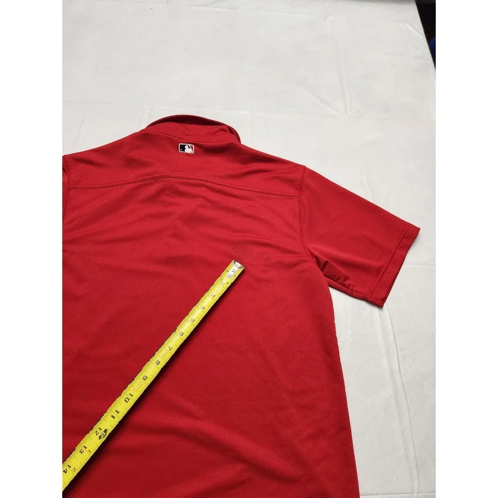 Boston Red Sox Shirt Mens Small Red Nike Dri Fit MLB Baseball Performance Collar